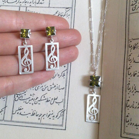 نیم ست نقره زنانه دستساز سفارشی طرح سل