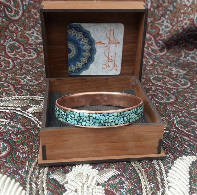 دستبند مس و فیروزه 