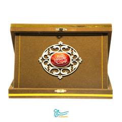 تندیس پارچه و عقیق طرح یا فاطمه زهرا (سلام الله علیه)