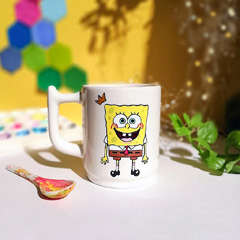 ماگ سرامیکی باب اسفنجی نقاشی شده با دست