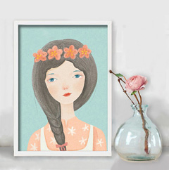 تابلوی نازگل مدل دختر نارنجی