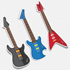 استیکر پشت سفید (موسیقی-گیتار الکتریک)