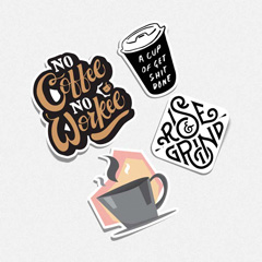 استیکر پشت سفید (قهوه)