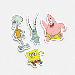 استیکر پشت سفید (باب اسفنجی)