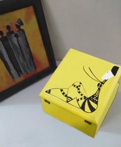 صندوقچه چوبی طرح بانوی خورشید۲