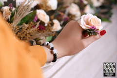 دستبند سه مکعبی بتنی و سنگ