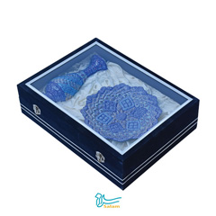 نیم ست بشقاب 25 و گلدان 20 سانتی متری میناکاری