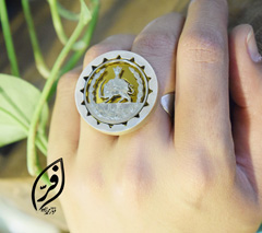 انگشتر نقره طرح شیر خورشید