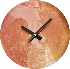 ساعت دیواری چوب و رزین نارنجی