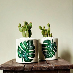 گلدان بتنی استوانه طرح استوایی